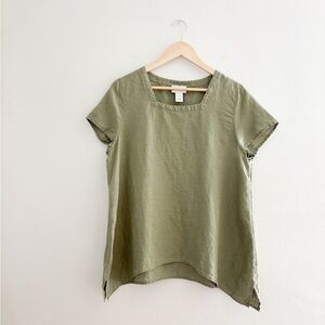 Peck & Peck Green Linen Blouse